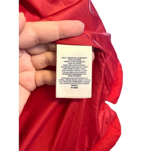 Lands End Womens Red Down Puffer Vest Size M Zipper Closure Lightweight Warm - Picture 5 of 6